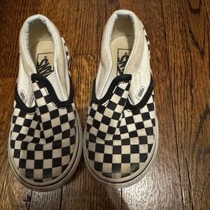 Vans Kids Black and White Checkered Slip-On Sneakers